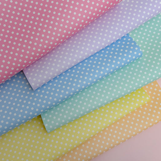 Pastel Polka dot Faux Leather