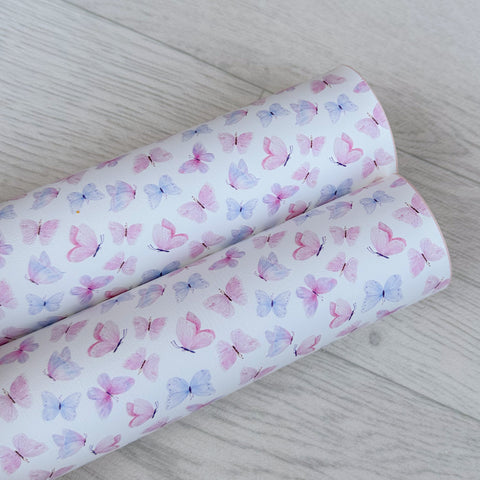 Lilac & Blue Butterfly Leatherette