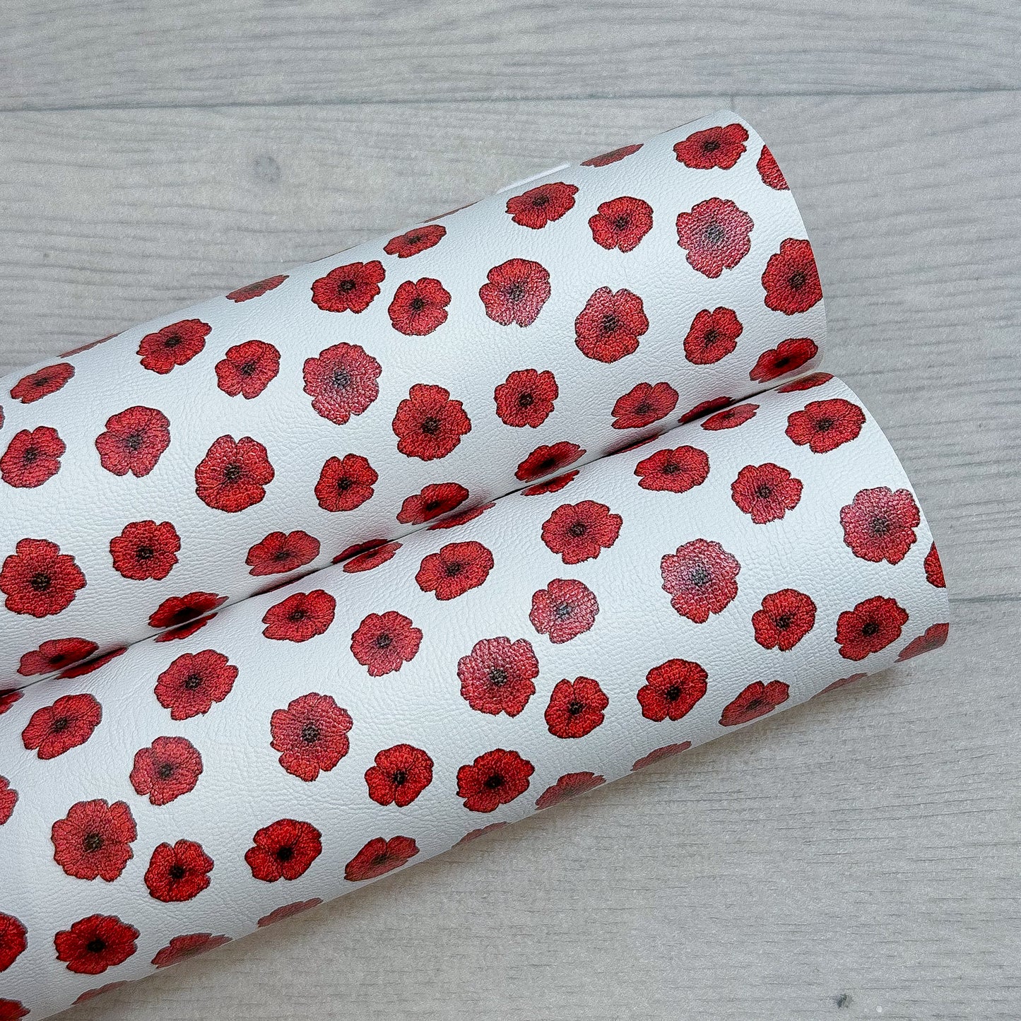 Poppies Faux Leather Sheet