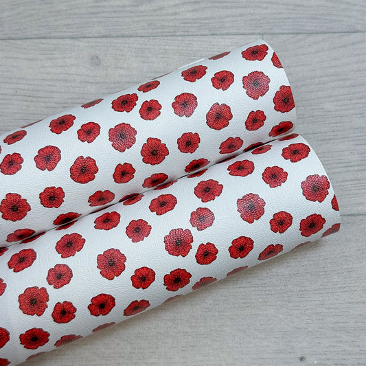 Poppies Faux Leather Sheet