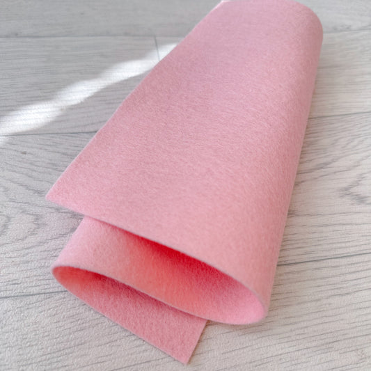 Pastel pink 100% Merino Wool Felt 20x30 cm 1.2 mm thick