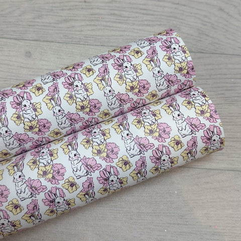 Bunny Flowers Leatherette