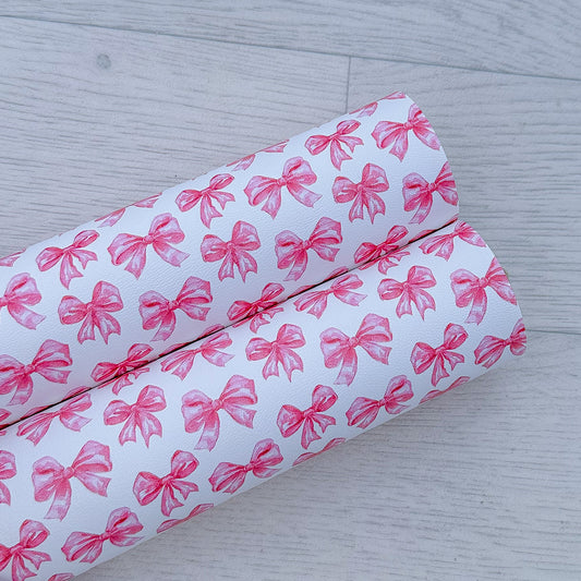 Pink Bows Leatherette