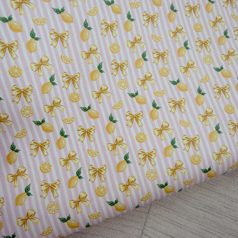 Lemon Stripes Pink Leather Sheet