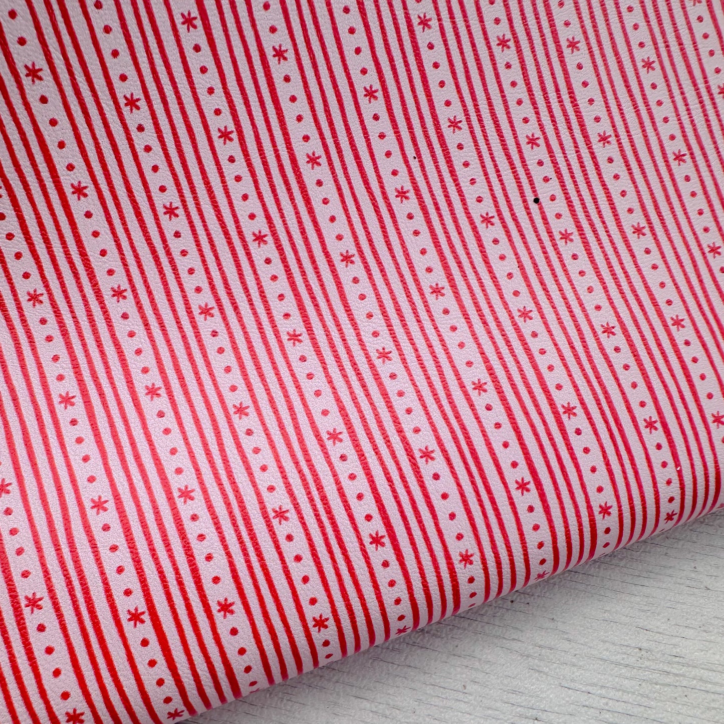 Starry Stripes Pink Leatherette