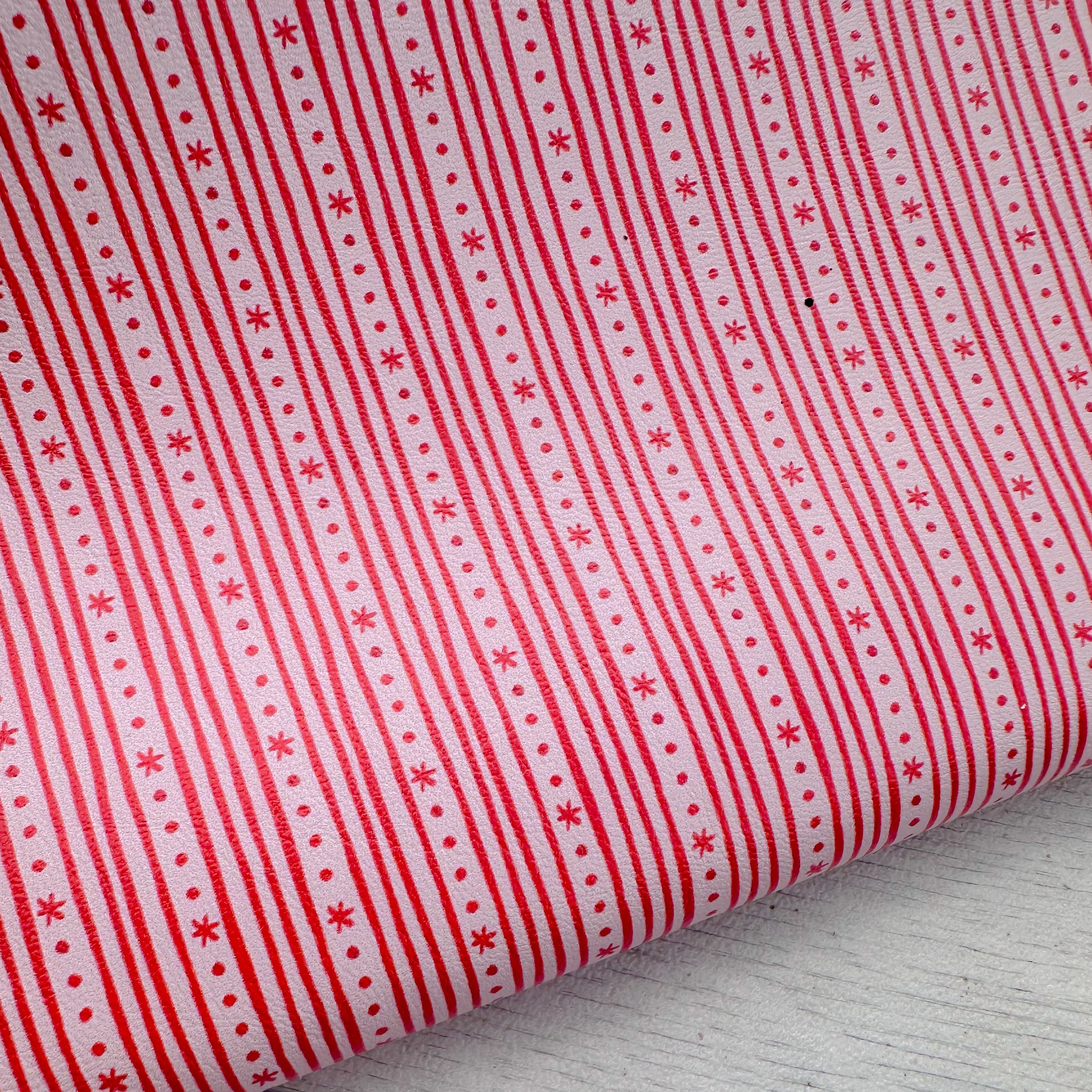 Starry Stripes Pink Leatherette