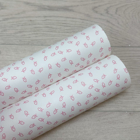 White Hearts & Crosses Leatherette