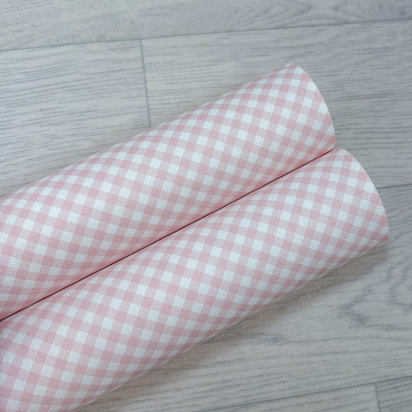 Pink Gingham Leatherette