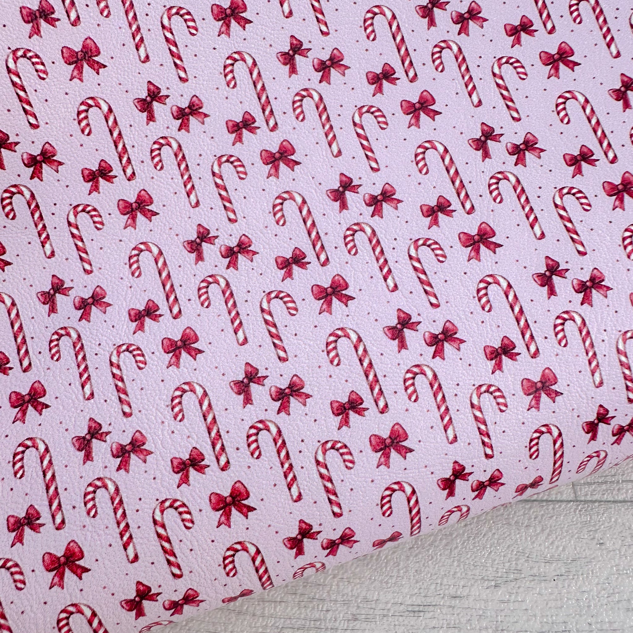 Candy Canes & Bows Leatherette