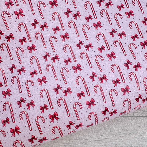 Candy Canes & Bows Leatherette