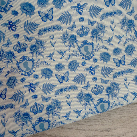 Lady Blue Stripes Leatherette