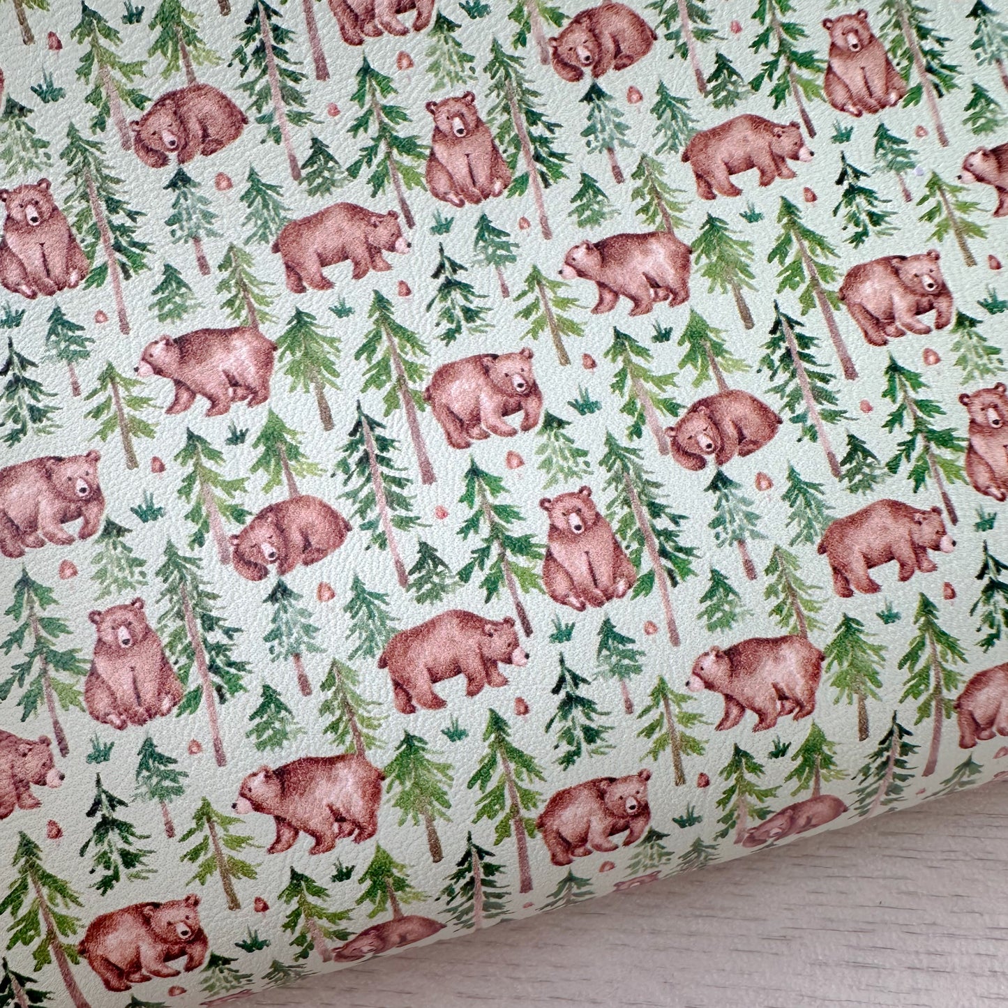 Woodland Bears Faux Leather Sheet
