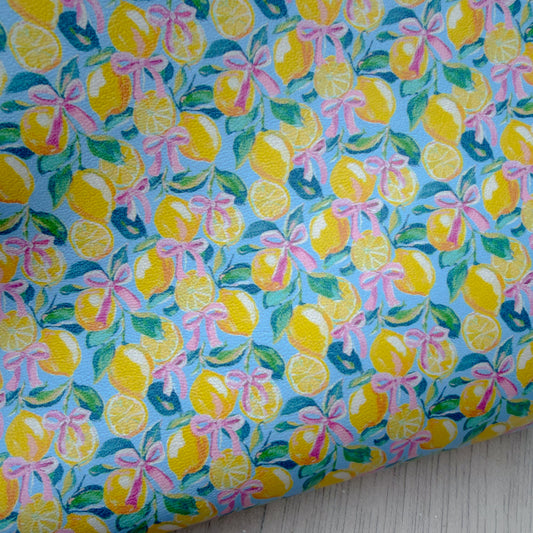 Painted Lemon Bows Faux Leather