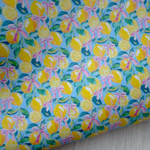 Painted Lemon Bows Faux Leather