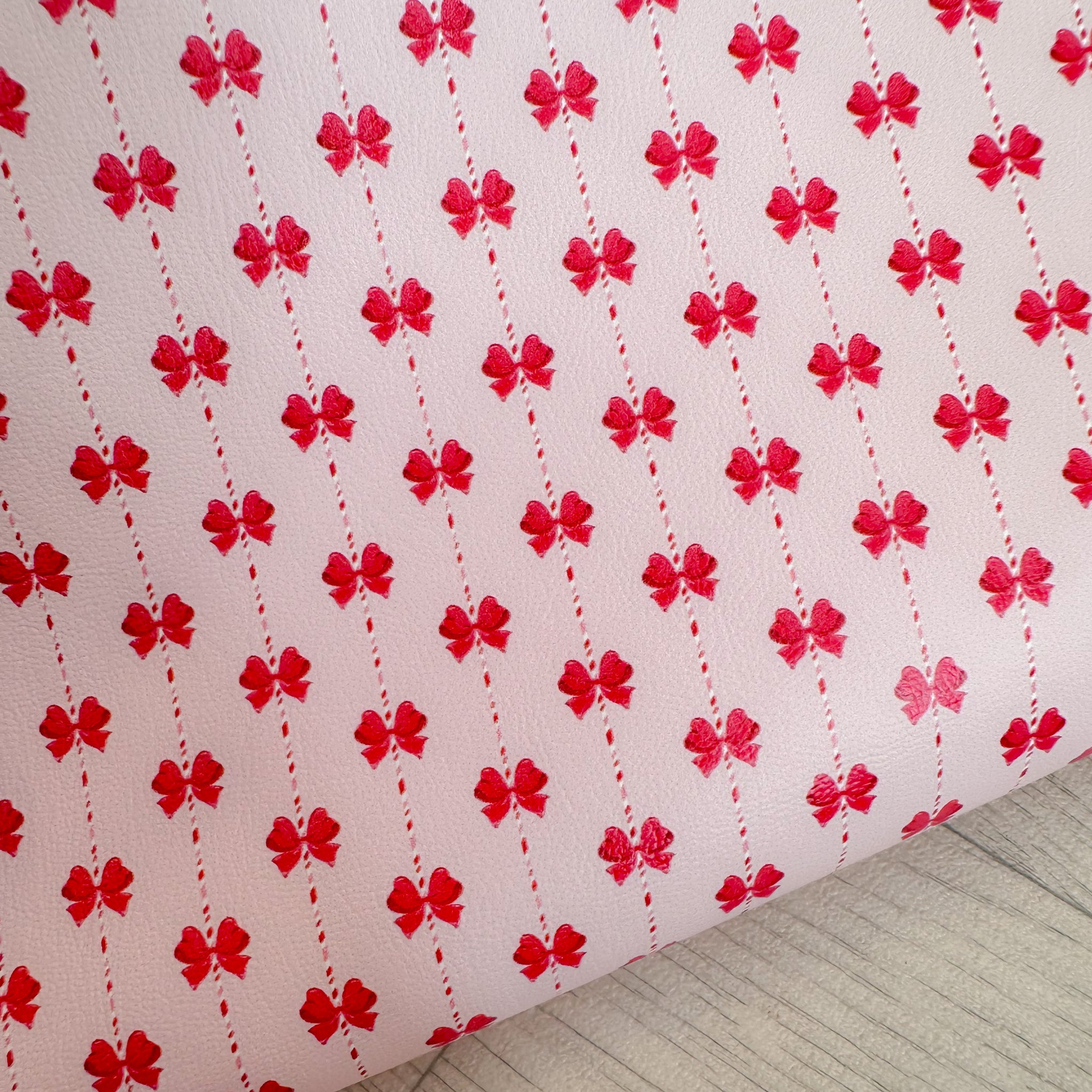 Bows & Candy Cane Stripes Leatherette