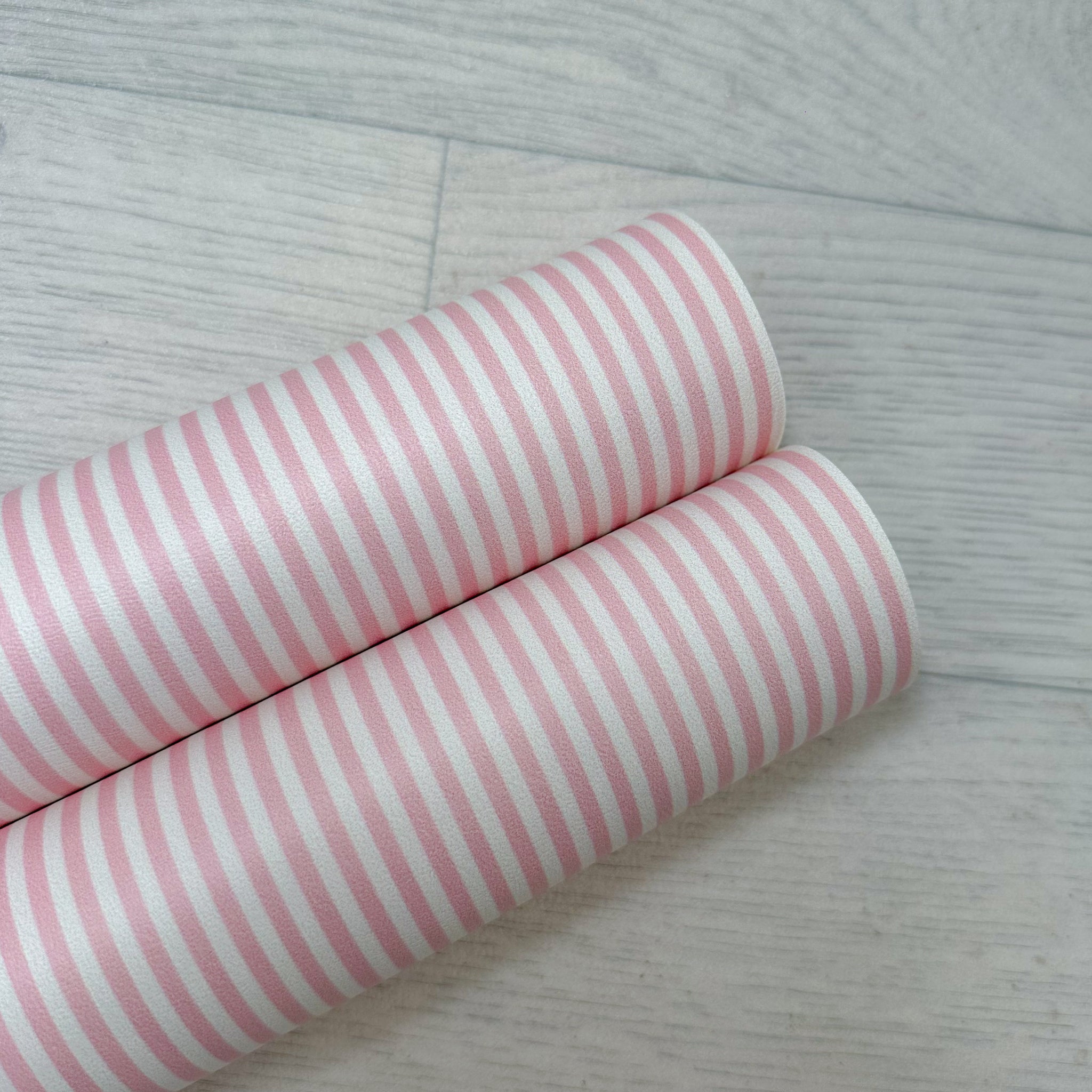 Vanilla Pink Stripes Leatherette