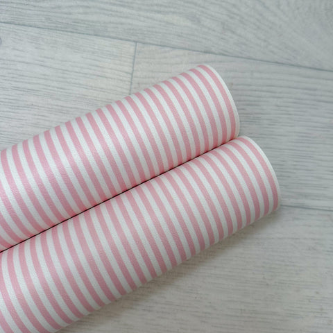 Vanilla Pink Stripes Leatherette
