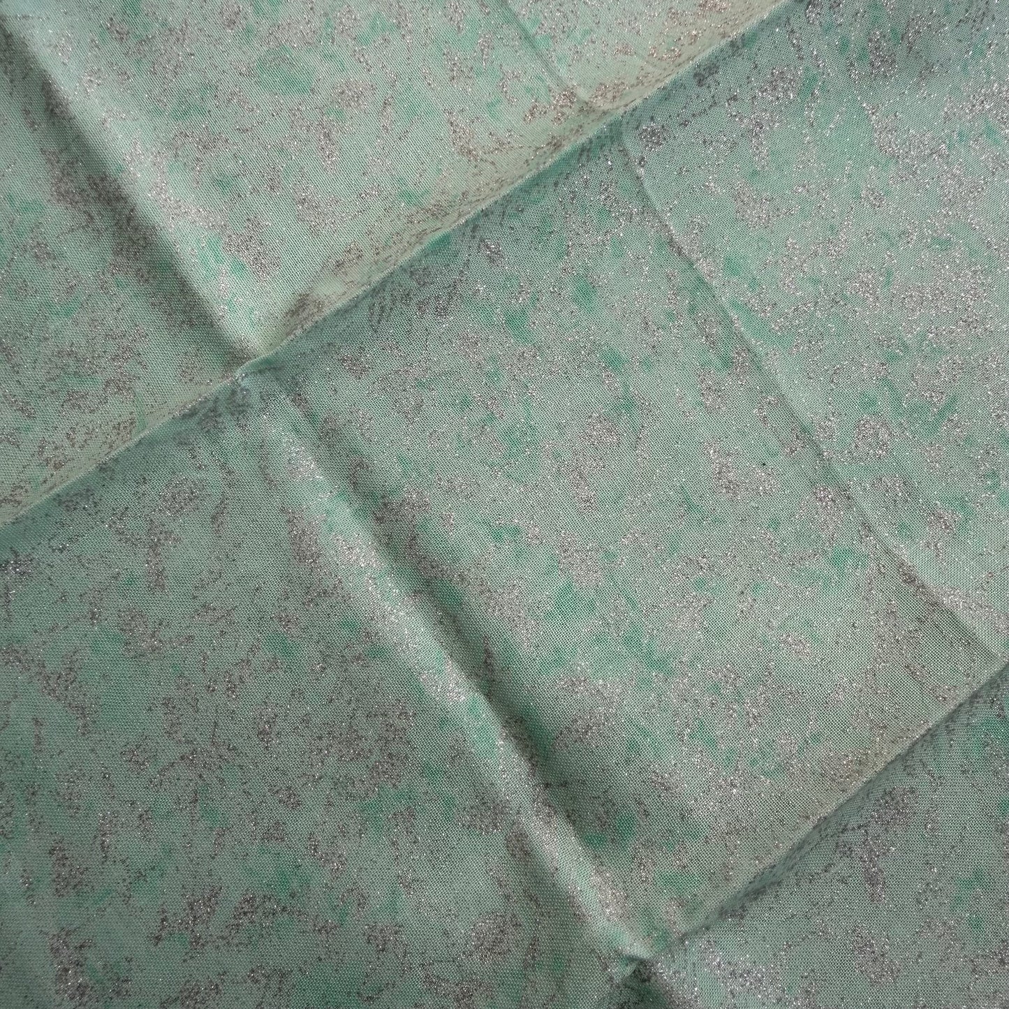 Fat Quarter Cotton Fabric Mint Glitter