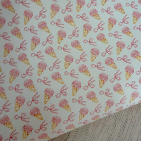Strawberries Ice-cream Bows Faux Leather
