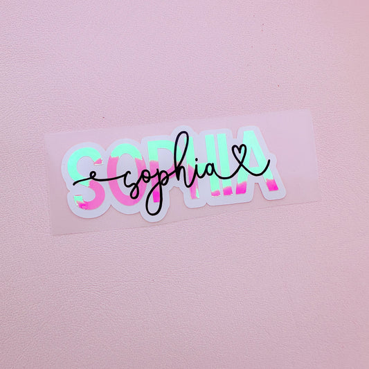 Personalised Fancy Vinyl Name Sticker 3-4 inches