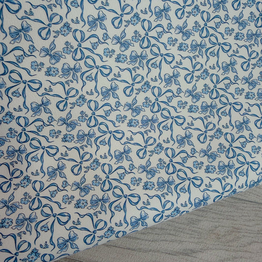 Blue Vintage Bows Leatherette