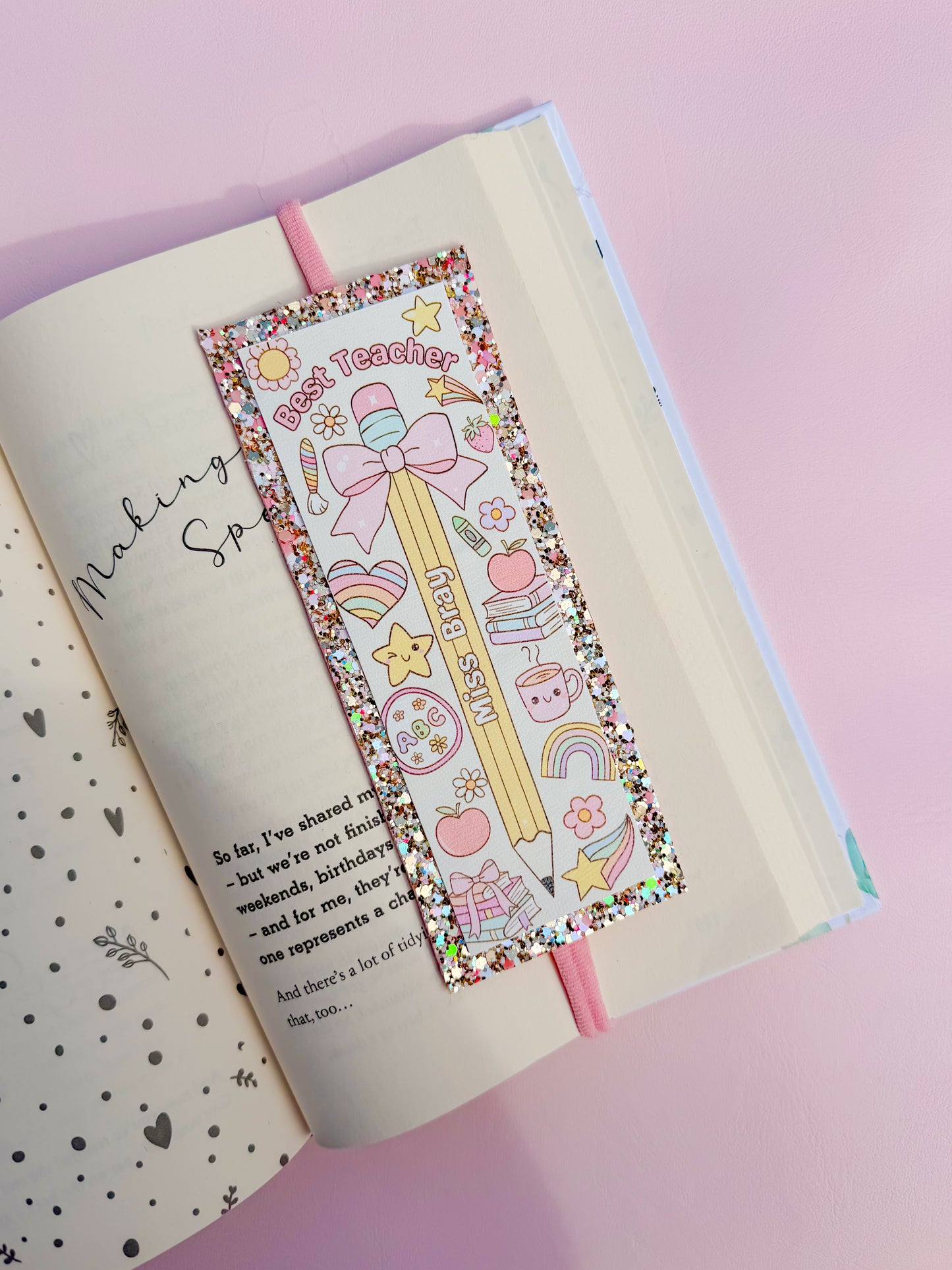 DIY Teacher Bookmark Faux Leather