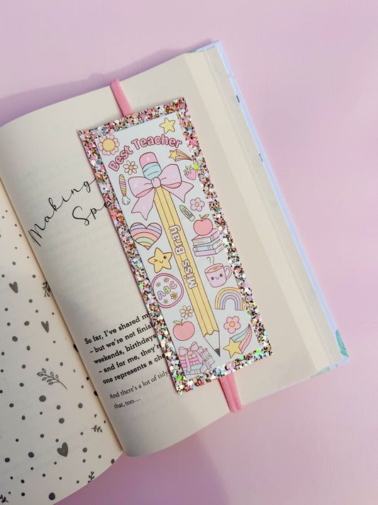 DIY Teacher Bookmark Faux Leather