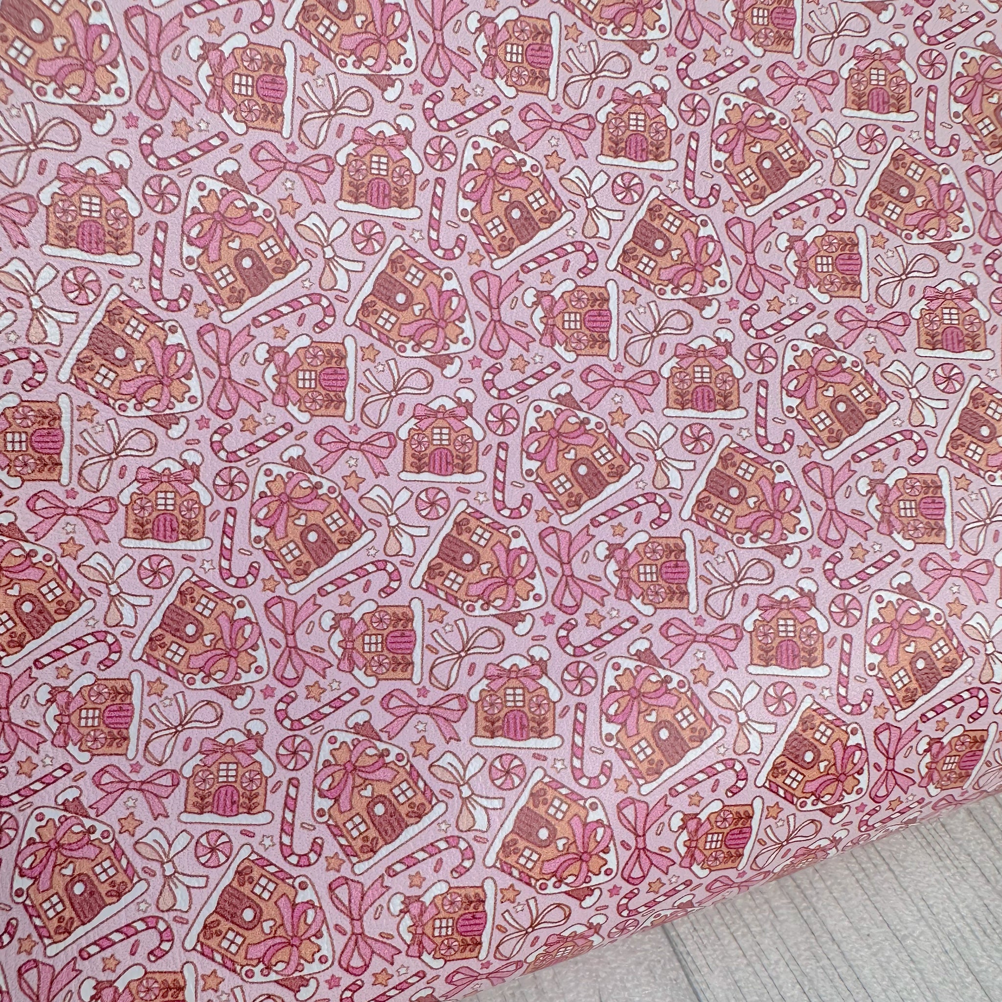 Pink Bows & Gingerbread Houses Leatherette