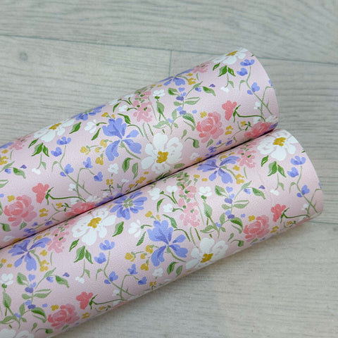 Spring Fling Floral Pink Leatherette