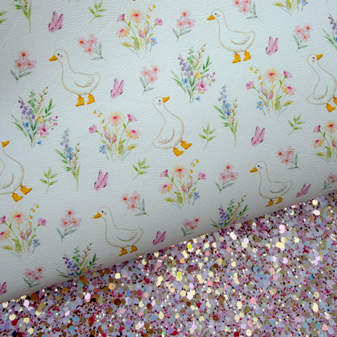 Duo Floral Wellie Goose Glitter & Leather Sheets