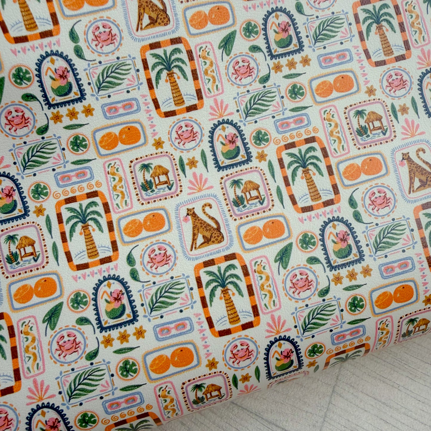 African Summer Faux Leather Sheet