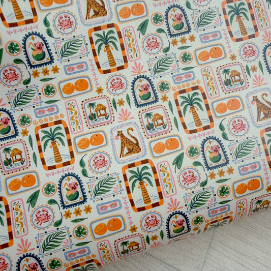 African Summer Faux Leather Sheet