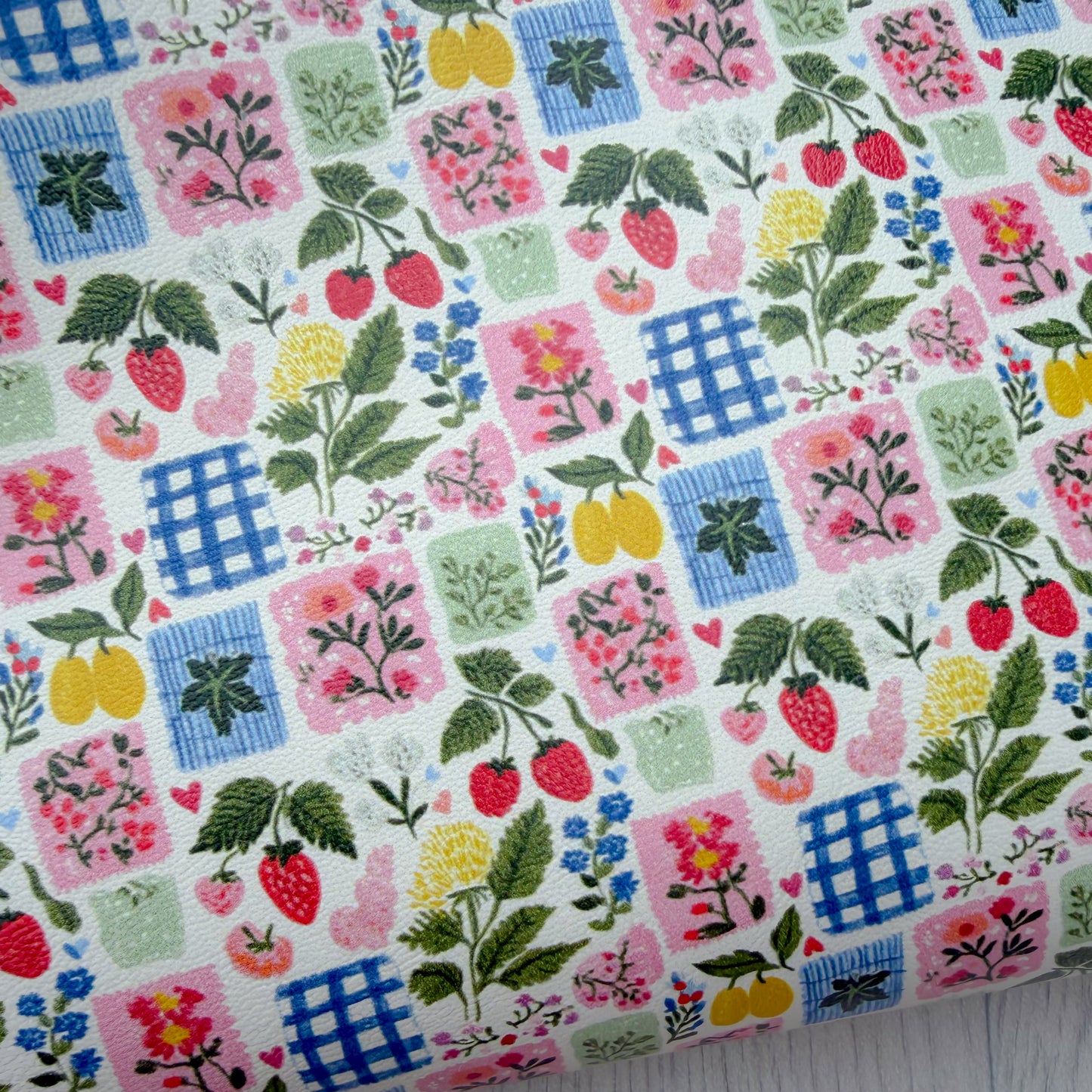 Fruity Patchwork Faux Leather Sheet