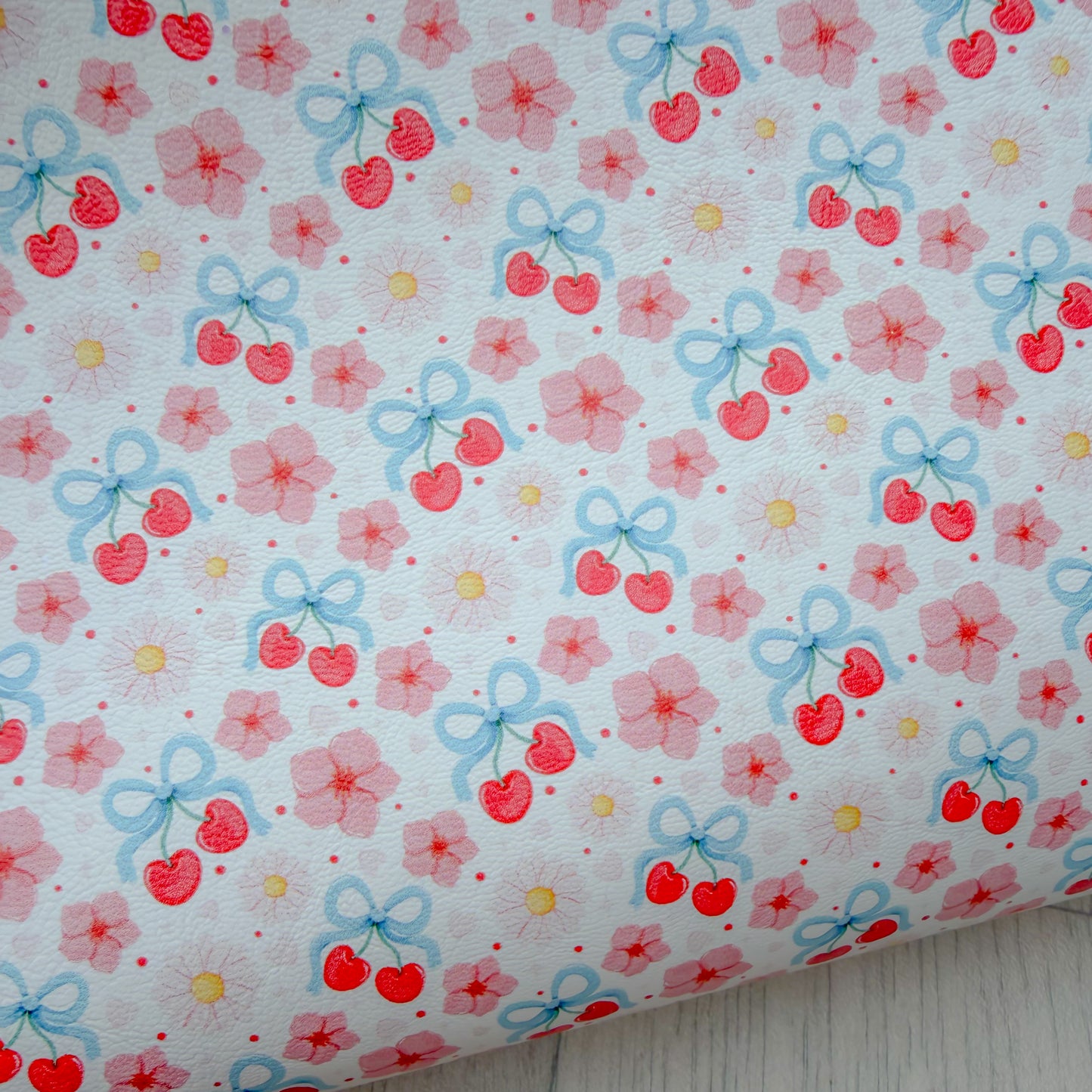 Cherry Blossom Blooms Faux Leather