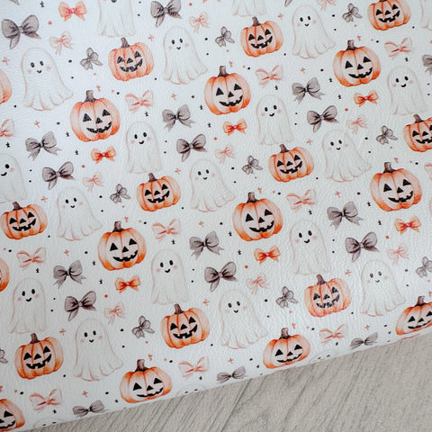 Pumpkins, Bows & Ghosts Leatherette