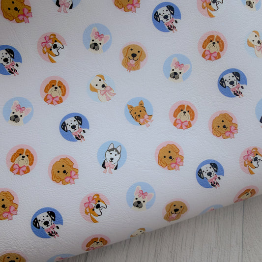 Doggie Portraits Faux Leather Sheet