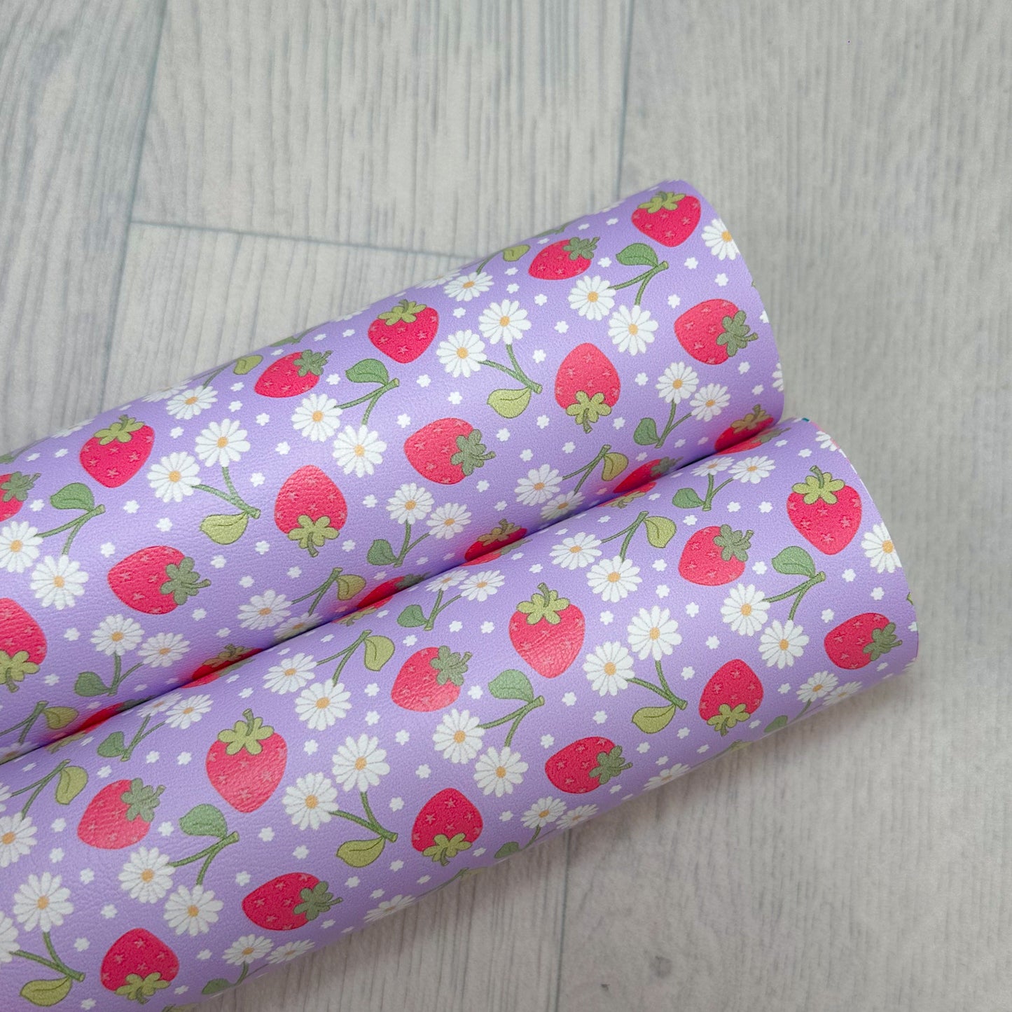 Lilac Strawberries Leatherette