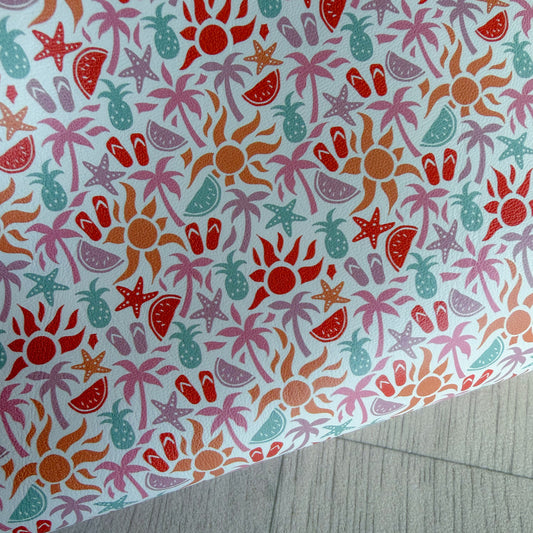 Beach Vibes Coral Faux Leather