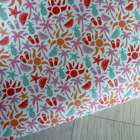 Beach Vibes Coral Faux Leather