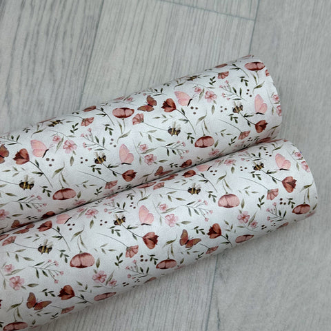 Flowers, Butterflies &Bees Leatherette