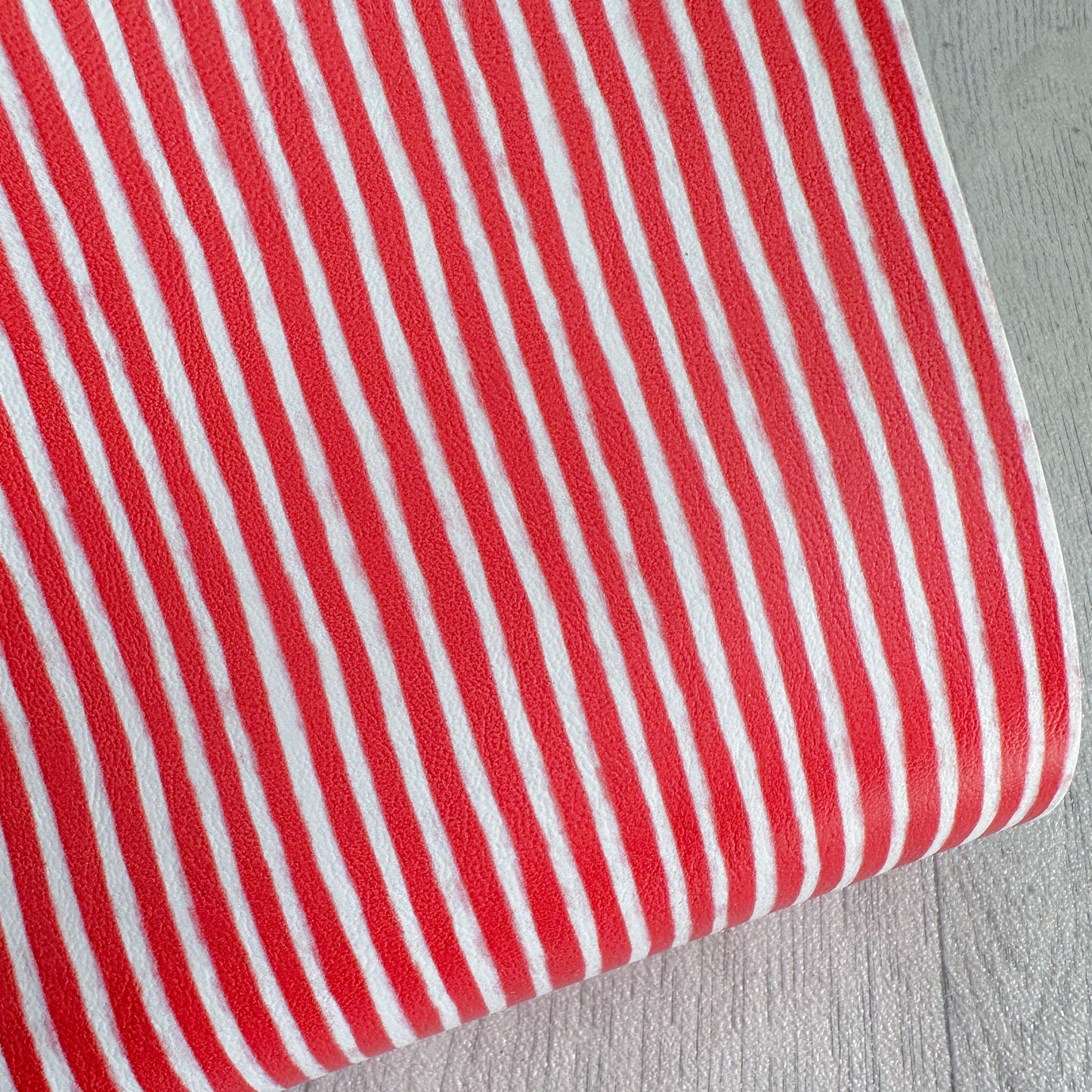 Red Candy-Cane Stripes Leatherette