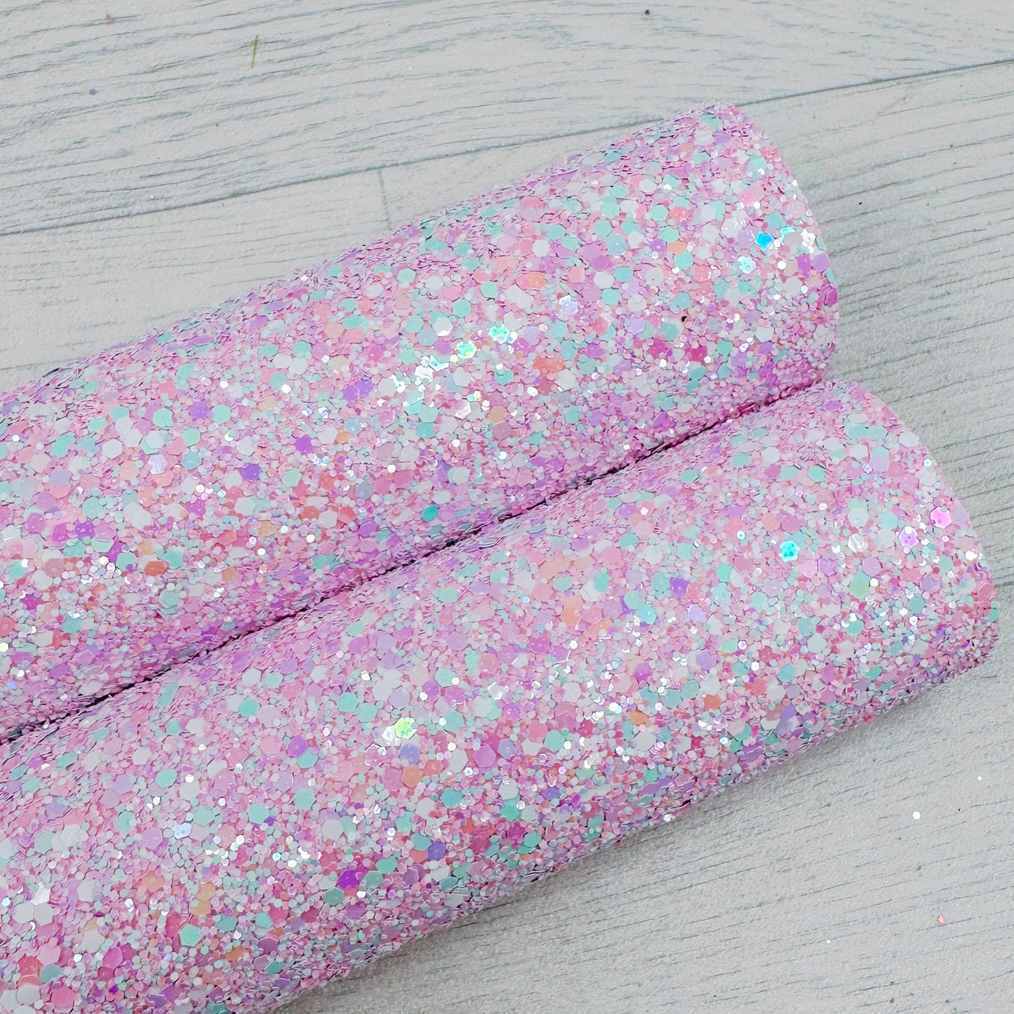 Pastel rainbow chunky glitter fabric a4 sheet 