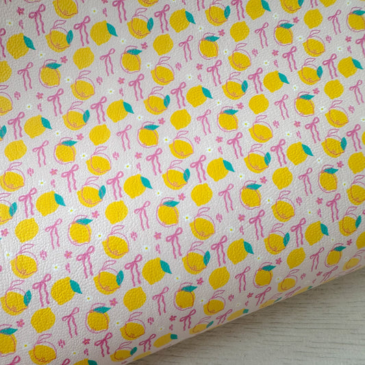 Lemons & Pink Bows Leatherette