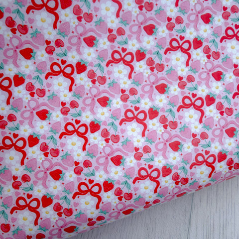 Coquette Bow Berries Faux Leather