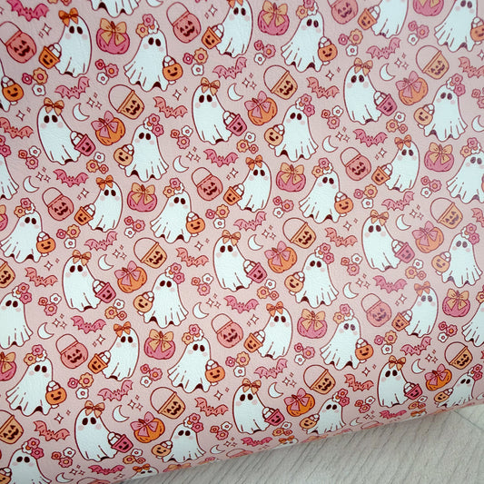 Ghostie Trick or Treat Faux Leather Sheet