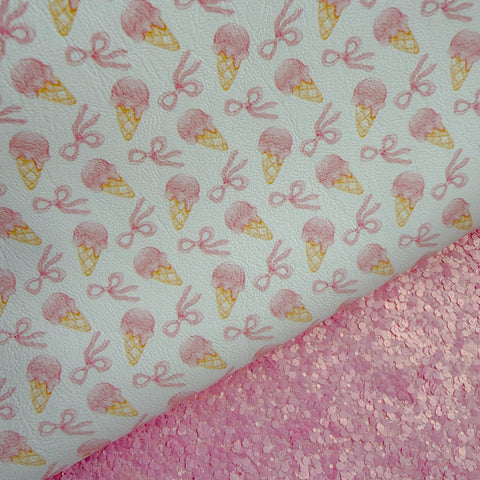 Duo Strawberry Ice-cream Glitter & Leather Sheets