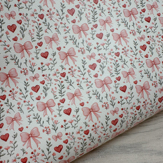 Lovely Bows Floral Faux Leather Sheet