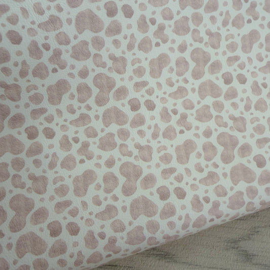 Pink Cow Print Leatherette