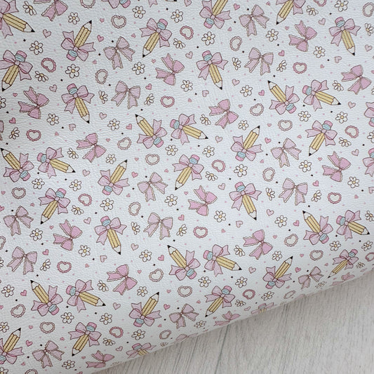 Bow Pencil Faux Leather Sheet