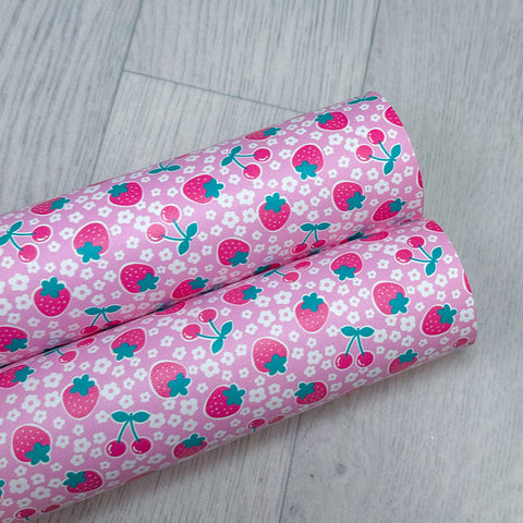 Cherries & Strawberries Leatherette